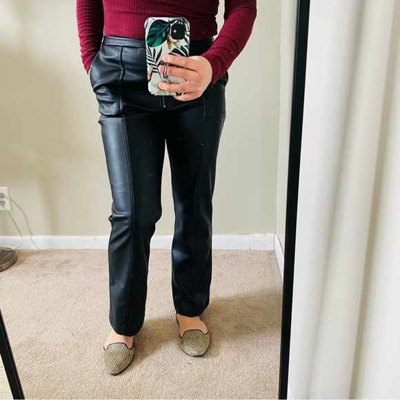 David Lerner NY Faux Vegan Leather Dress Pant Straight Leg  Ankle Pant Small - Picture 12 of 12